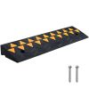 Rubber Curb Ramp 3.7" Rise Height Sidewalk Curb Ramp, 10" Width 39.4" Length Driveway Ramp for Curb, 15T Heavy Duty Rubber Ramp for Forklifts, Trucks,