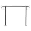 Handrails for Outdoor Steps, Fit 3-5 Steps Outdoor Stair Railing, Wrought Iron Handrail, Flexible Front Porch Hand Rail, Black Transitional Hand raili