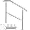 Stainless Steel Transitional Handrail fit for Level Surface and 2 to 3 Adjustable Stair Indoor Outdoor Step Railings 441lb Capacity with Installation