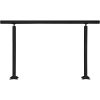 Outdoor Stair Railing Kit, 5 FT Handrails 0-5 Steps, Adjustable Angle Black Aluminum Stair Hand Rail for The Elderly, Handrails for Indoor & Outdoor S
