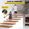Pipe Stair Handrail, 4FT Staircase Handrail, 440LBS Load Capacity Carbon Steel Pipe Handrail, Industrial Pipe Handrail with Wall Mount Support, Round