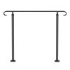 Handrails for Outdoor Steps, Fit 1-3 Steps Wrought Iron Handrail, Outdoor Stair Railing, Adjustable Front Porch Hand Rail, Black Transitional Hand rai