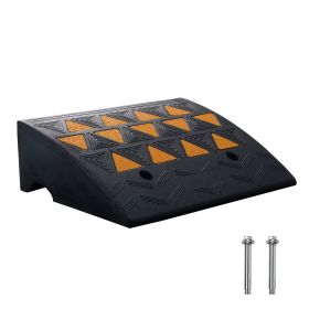 Rubber Curb Ramp 6" Rise Height Sidewalk Curb Ramp, 14.6" Width 19.3" Length Driveway Ramp for Curb, 15T Heavy Duty Rubber Ramp for Forklifts, Trucks,