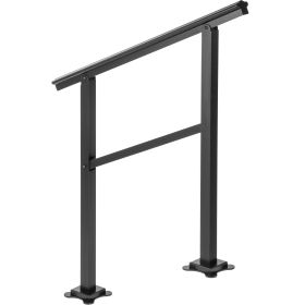 Outdoor Handrail 165LBS Load Handrail Outdoor Stairs Aluminum Stair Handrail 36 x 35" Outdoor Stair Railing Transitional Range from 0 to 30Â° Staircas