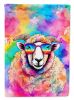 Hippie Animal Sheep House Flag Large Porch Sleeve Pole Decorative Outside Yard Banner Artwork Wall Hanging, Polyester, House Size, Multicolor