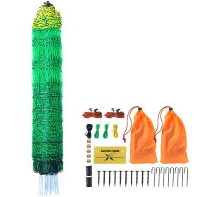 Electric Fence Netting, 42 in (H) x 164 ft (L), PE Net Fencing with Posts & Double-Spiked Stakes, Utility Portable Electric Fence for Pigs, Cows, Shee