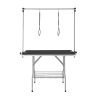 Pet Grooming Table Two Arms with Clamp, 46'' Dog Grooming Station, Foldable Pets Grooming Stand for Medium and Small Dogs, Free No Sit Haunch Holder w