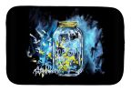 Lightning Bugs Dish Drying Mat Absorbent Dish Drying Mat Pad for Kitchen Counter Dish Drainer Mat for Countertop, 14 x 21", Multicolor