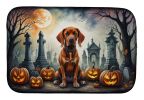 Vizsla Spooky Halloween Dish Drying Mat Absorbent Dish Drying Mat Pad for Kitchen Counter Dish Drainer Mat for Countertop, 14 x 21", Multicolor