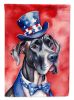 Great Dane Patriotic American House Flag Large Porch Sleeve Pole Decorative Outside Yard Banner Artwork Wall Hanging, Polyester, House Size, Multicolo