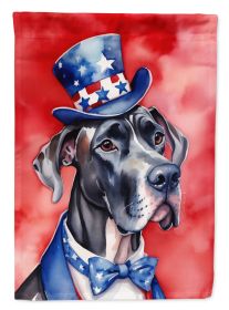 Great Dane Patriotic American House Flag Large Porch Sleeve Pole Decorative Outside Yard Banner Artwork Wall Hanging, Polyester, House Size, Multicolo