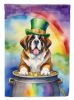 Saint Bernard St Patrick's Day House Flag Large Porch Sleeve Pole Decorative Outside Yard Banner Artwork Wall Hanging, Polyester, House Size, Multicol