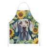 Weimaraner in Sunflowers Apron Cooking Kitchen Server Baking Crafts Gardening for Adult Women Men, Unisex, Large, Multicolor