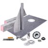Shower Curb Kit, 38"x60" Watertight Shower Curb Overlay with 4" ABS Offset Bonding Flange, 4" Stainless Steel Grate, 2 Cuttable Shower Curb and Trow