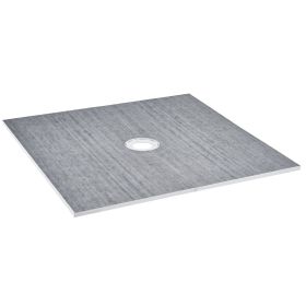 Shower Curb Kit, 72"x72" Shower Pan Kit with 6.3" Central Drain, Lightweight EPS Shower Installation Kits with 2 Waterproof Cloths, Shower Pan Slope S