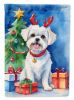 Maltese Christmas Reindeer Garden Flag Mailbox Flag Decorative Yard Flag Banner Outside Patio Artwork Yard Flower Beds, Garden Size, Multicolor