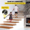Pipe Stair Handrail, 5FT Staircase Handrail, 440LBS Load Capacity Carbon Steel Pipe Handrail, Industrial Pipe Handrail with Wall Mount Support, Round