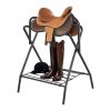 Folding Saddle Rack, 28 x 19 x 37.5 in, 2 Packs Freestanding Horse Saddle Stand, Portable Horse Blanket Holder, Heavy Duty Steel Saddle Rack for Engli