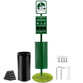 Dog Waste Station, Commercial Dog Poop Station, 11.5 Gallons Pet Waste Bin with 50 Can Liners, Bag Dispenser & 600 Waste Bags, Outdoor Dog Waste Dispo