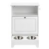 Pet Feeding Station with 2 Stainless Steel Bowls, Elevated Dog Bowls with Storage, Dog Food Storage and Feeder Station with Tilt Out Storage Cabinet,