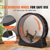 Wooden Cat Exercise Wheel, 43.3" Large Cat Treadmill Wheel for Indoor Cats, Cat Running Wheel with Detachable Carpet & Cat Teaser for Running/Walking/