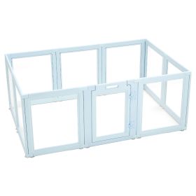 Dog Whelping Box, 76x49x30 in Plastic Dog Whelping Pen for Large Sized Dogs, Waterproof Puppy Playpen with Transparent Windows & Door Lock, Easy to Cl
