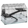 Hamster Cage, 360Â° Viewing Transparent Hamster Habitats, Small Animal Cage, 29.5 x 17.3 x 24 in, Ventilated Pet Mouse Cages with Water Bottle, Portab