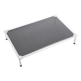Elevated Dog Bed for Large Dogs, Portable Raised Dog Cot with Aluminum Tube Metal Frame and Breathable Textilene Mesh, Indoor & Outdoor Pet Cooling Ra