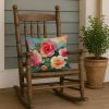 Oklahoma Roses in Watercolor Throw Pillow Machine Washable, Indoor Outdoor Decorative Pillow for Couch, Bed or Patio, 18Hx18W