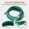 Suction Hose Kit for Water Pump, with 2 in x 50 ft Blue Backwash Hose, 20 ft Green Suction Hose, and Steel Round Hole Strainer, Camlocks, Clamps, Cam