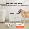 Pet Feeding Station with 2 Stainless Steel Bowls, Elevated Dog Bowls with Storage, Dog Food Storage and Feeder Station with Storage Cabinet, Pet Toy S