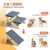 Wooden Pet Steps, Convertible 2-in-1 Dog Stairs and Ramp for Beds, Sofas, and Vehicles, Supports Small to Large Animals up to 110 lbs, Foldable Design