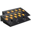 Rubber Curb Ramp 2 Pack, 4.3" Rise Height Heavy-Duty 33069 lbs/15 T Capacity Threshold Ramps, Driveway Ramps with Stable Grid Structure for Cars, Whee