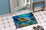 NEW Loggerhead Sea Turtle Doormat Front Door Mat Indoor Outdoor Rugs for Entryway, Non Slip Washable Low Pile, 18H X 27W
