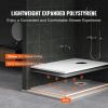 Shower Curb Kit, 60"x38" Shower Pan Kit with 6.3" Offset Drain, Lightweight EPS Shower Installation Kits with 2 Waterproof Cloths, Shower Pan Slope St