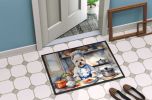 NEW Westie The Chef Doormat Front Door Mat Indoor Outdoor Rugs for Entryway, Non Slip Washable Low Pile, 18H X 27W