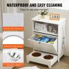 Pet Feeding Station with 2 Stainless Steel Bowls, Elevated Dog Bowls with Storage, Dog Food Storage and Feeder Station with Tilt Out Storage Cabinet,