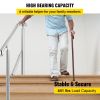 Stainless Steel Transitional Handrail fit for Level Surface and 2 to 3 Adjustable Stair Indoor Outdoor Step Railings 441lb Capacity with Installation