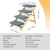 Wooden Pet Steps and Ramp Combo, 2-in-1 Design, Foldable Access for Beds, Sofas, and Vehicles, 4-Step Structure for Pets of Small to Large Size, Suppo
