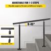 Outdoor Stair Railing Kit, 3 FT Handrails 1-3 Steps, Adjustable Angle Black Aluminum Stair Hand Rail for The Elderly, Handrails for Outdoor Steps