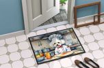 NEW Bichon Frise The Chef Doormat Front Door Mat Indoor Outdoor Rugs for Entryway, Non Slip Washable Low Pile, 18H X 27W