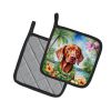 Vizsla Luau Pair of Pot Holders Kitchen Heat Resistant Pot Holders Sets Oven Hot Pads for Cooking Baking BBQ, 7 1/2 x 7 1/2