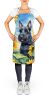 Scottish Terrier in Sunflowers Apron Cooking Kitchen Server Baking Crafts Gardening for Adult Women Men, Unisex, Large, Multicolor