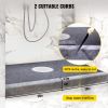 Shower Curb Kit, 38"x60" Watertight Shower Curb Overlay with 4" ABS Central Bonding Flange, 4" Stainless Steel Grate, 2 Cuttable Shower Curb and T