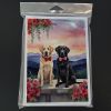 Labrador Retriever Two Hearts Greeting Cards Pack of 8 Blank Cards with Envelopes Whimsical A7 Size 5x7 Blank Note Cards