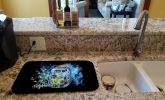 Lightning Bugs Dish Drying Mat Absorbent Dish Drying Mat Pad for Kitchen Counter Dish Drainer Mat for Countertop, 14 x 21", Multicolor