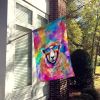 Hippie Animal Sheep House Flag Large Porch Sleeve Pole Decorative Outside Yard Banner Artwork Wall Hanging, Polyester, House Size, Multicolor