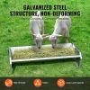 Livestock Feeding Trough, 22 Gallon Capacity, 45" Hay Feeder, Heavy Duty Steel Livestock Trough, Galvanized Steel Sheep Feeder Trough Feeding up to 10