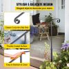 Handrails for Outdoor Steps, Fit 1 or 2 Steps Outdoor Stair Railing, Single Post Wrought Iron Handrail, Gray Transitional Porch Railings for Concrete