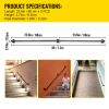 Pipe Stair Handrail, 4FT Staircase Handrail, 440LBS Load Capacity Carbon Steel Pipe Handrail, Industrial Pipe Handrail with Wall Mount Support, Round